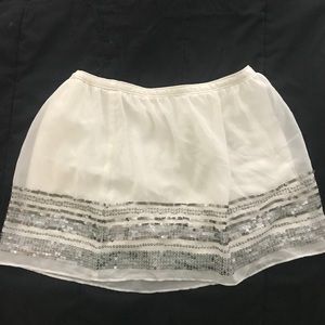 White medium Abercrombie & Fitch skirt w/ sequence